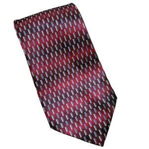 Van Heusen Silk Tie Red Gradient Striped Mens Necktie Business Evening Menswear